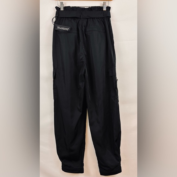 [BLANKNYC] Womens Black Nylon Paper Bag Pants/Joggers/Cargo Belted NWT - Picture 5 of 12